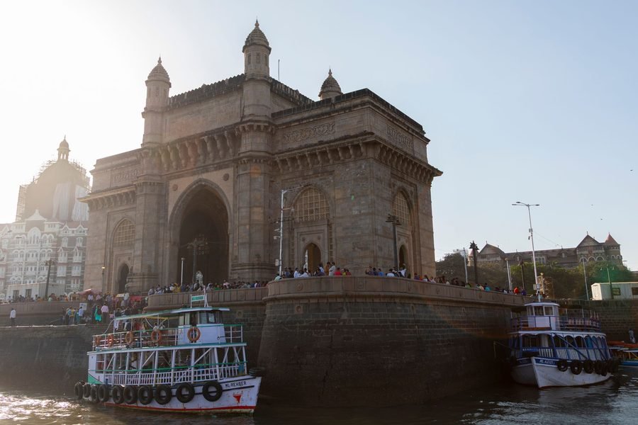 Gateway of India and harbour boats, Mumbai